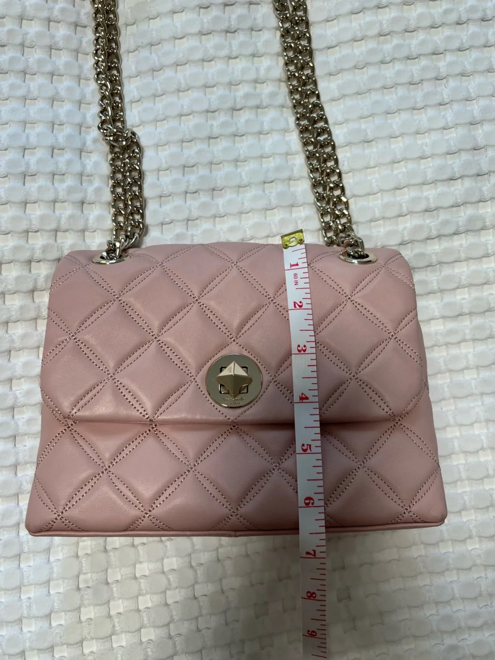 Kate Spade Small Quilted Rose Smoke Pink Natalia Shoulder Crossbody Bag